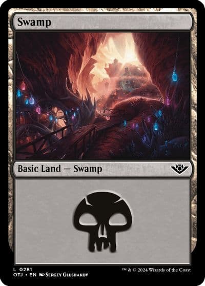 Swamp 0281 Outlaws of Thunder Junction Magic card