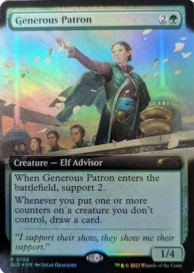 Generous Patron Extended Art Secret Lair Drop Series Magic card