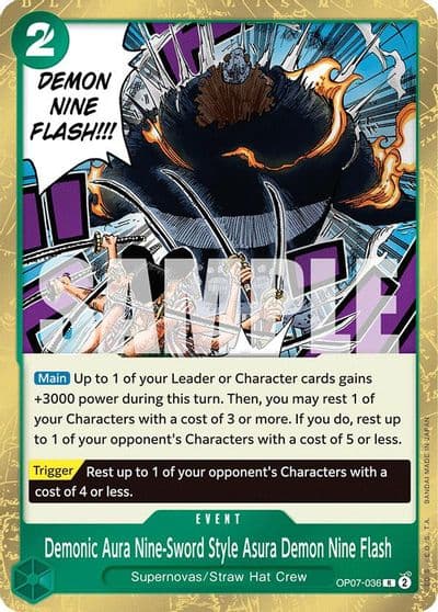Demonic Aura Nine Sword Style Asura Demon Nine Flash 500 Years in the Future One Piece card