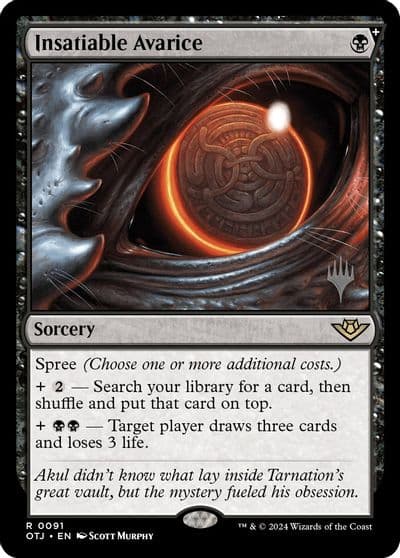 Insatiable Avarice Promo Pack: Outlaws of Thunder Junction Magic card
