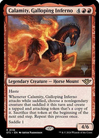 Calamity Galloping Inferno Promo Pack: Outlaws of Thunder Junction Magic card