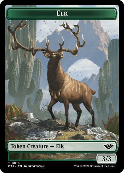 Elk Plot Double Sided Token Outlaws of Thunder Junction Magic card