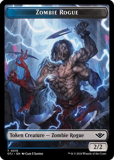 Zombie Rogue Plot Double Sided Token Outlaws of Thunder Junction Magic card