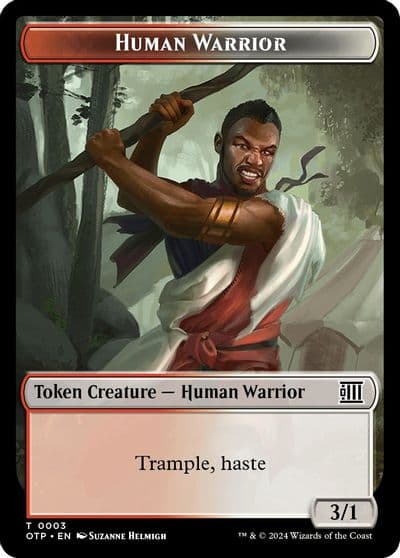 Human Warrior Plot Double Sided Token Outlaws of Thunder Junction: Breaking News Magic card