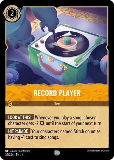 Record Player Ursula's Return Lorcana card