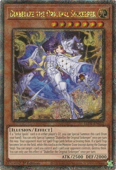 Diabellze the Original Sinkeeper Quarter Century Secret Rare Legacy of Destruction Yu-Gi-Oh! card