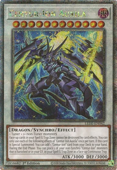 Centur Ion Auxila Quarter Century Secret Rare Legacy of Destruction Yu-Gi-Oh! card