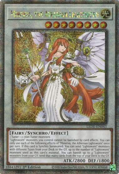 Minerva the Athenian Lightsworn Quarter Century Secret Rare Legacy of Destruction Yu-Gi-Oh! card