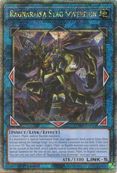 Ragnaraika Stag Sovereign Quarter Century Secret Rare Legacy of Destruction Yu-Gi-Oh! card