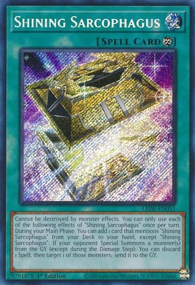 Shining Sarcophagus Legacy of Destruction Yu-Gi-Oh! card