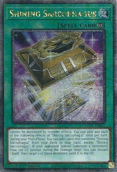 Shining Sarcophagus Quarter Century Secret Rare Legacy of Destruction Yu-Gi-Oh! card