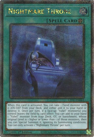 Nightmare Throne Quarter Century Secret Rare Legacy of Destruction Yu-Gi-Oh! card