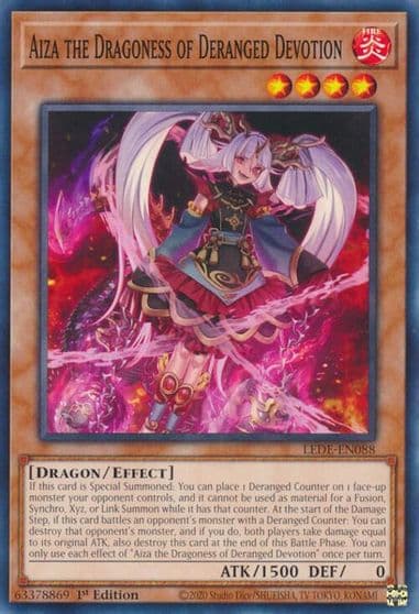 Aiza the Dragoness of Deranged Devotion Legacy of Destruction Yu-Gi-Oh! card