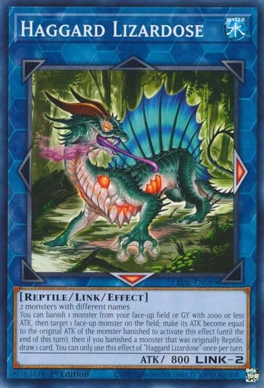 Haggard Lizardose Legacy of Destruction Yu-Gi-Oh! card