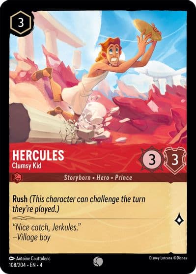 Hercules Clumsy Kid Ursula's Return Lorcana card