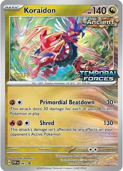Koraidon - 091 (Prerelease) [Staff] SV: Scarlet & Violet Promo Cards Pokemon card