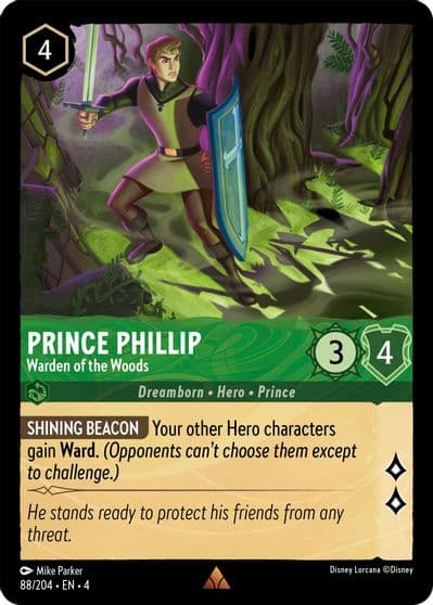 Prince Phillip Warden of the Woods Ursula's Return Lorcana card