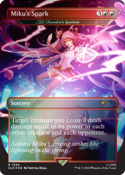 Mikus Spark Chandras Ignition Rainbow Foil Secret Lair Drop Series Magic card