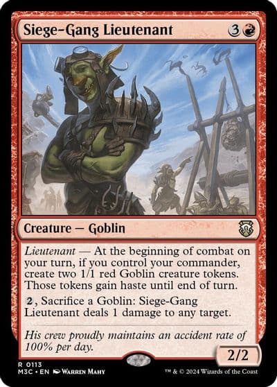 Siege Gang Lieutenant Commander: Modern Horizons 3 Magic card