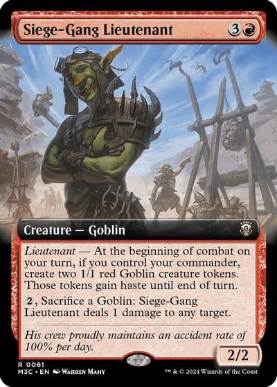 Siege Gang Lieutenant Extended Art Commander: Modern Horizons 3 Magic card