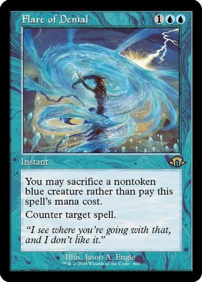 Flare of Denial Retro Frame Modern Horizons 3 Magic card