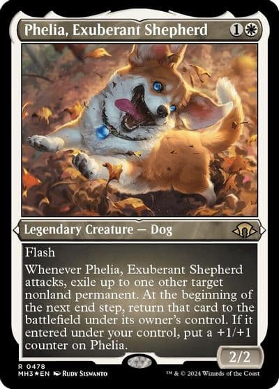 Phelia Exuberant Shepherd Foil Etched Modern Horizons 3 Magic card