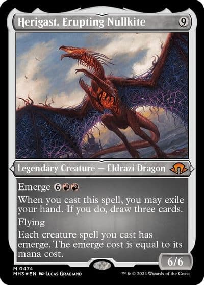 Herigast Erupting Nullkite Foil Etched Modern Horizons 3 Magic card