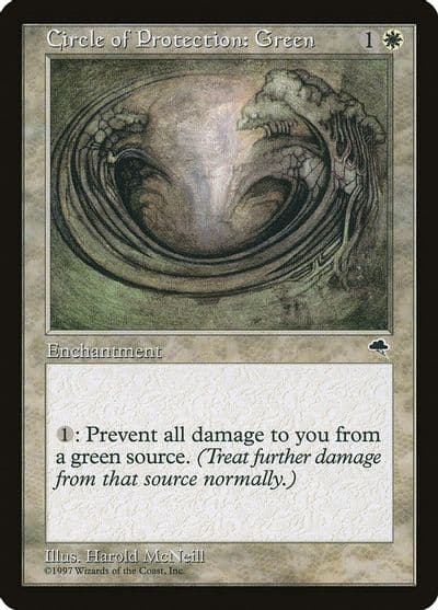 Circle of Protection Green Tempest Magic card