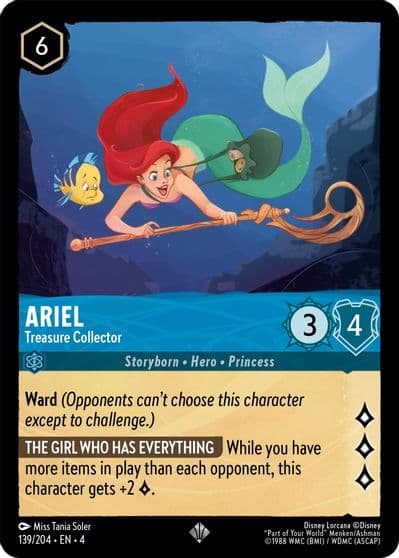 Ariel Treasure Collector Ursula's Return Lorcana card