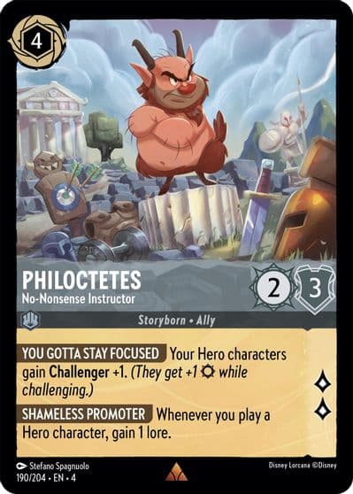 Philoctetes No Nonsense Instructor Ursula's Return Lorcana card