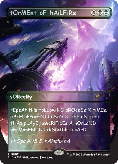tOrMEnt oF hAiLFiRe Rainbow Foil Secret Lair Drop Series Magic card