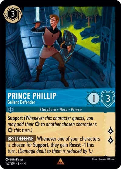 Prince Phillip Gallant Defender Ursula's Return Lorcana card