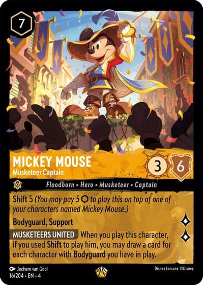 Mickey Mouse - Musketeer Captain Ursula's Return Lorcana card