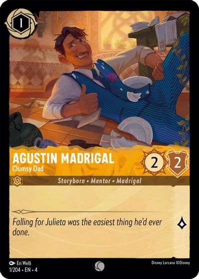 Agustin Madrigal Clumsy Dad Ursula's Return Lorcana card