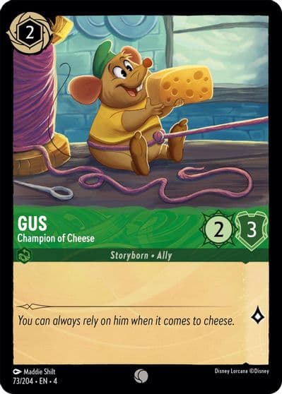 Gus Champion of Cheese Ursula's Return Lorcana card