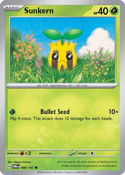 Sunkern SV06: Twilight Masquerade Pokemon card