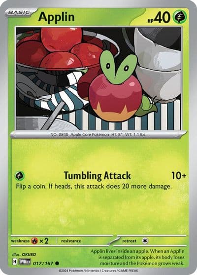 Applin SV06: Twilight Masquerade Pokemon card