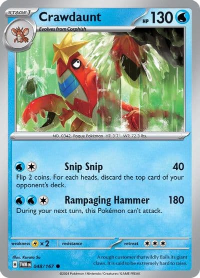 Crawdaunt SV06: Twilight Masquerade Pokemon card