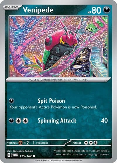 Venipede SV06: Twilight Masquerade Pokemon card