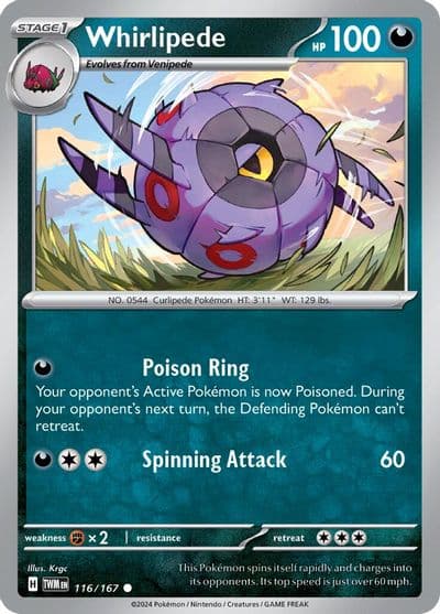 Whirlipede SV06: Twilight Masquerade Pokemon card