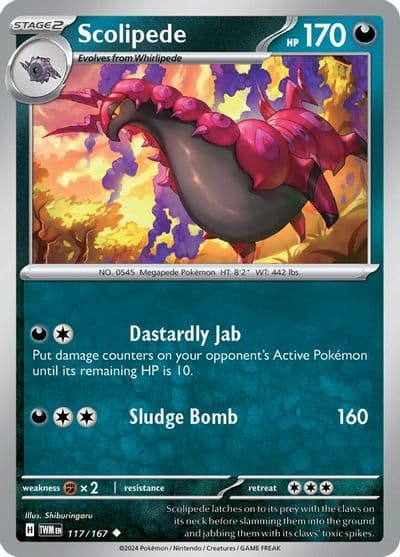Scolipede SV06: Twilight Masquerade Pokemon card
