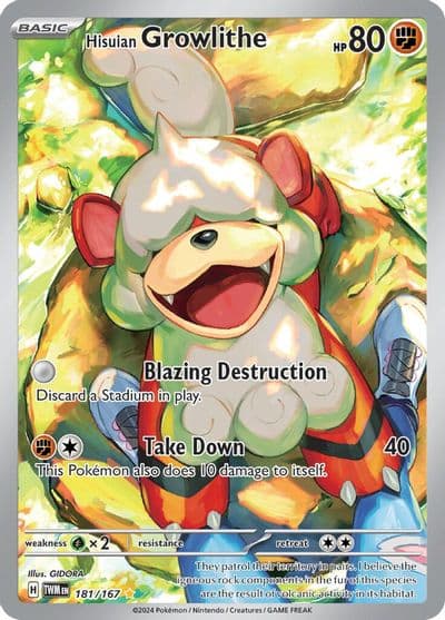 Hisuian Growlithe SV06: Twilight Masquerade Pokemon card