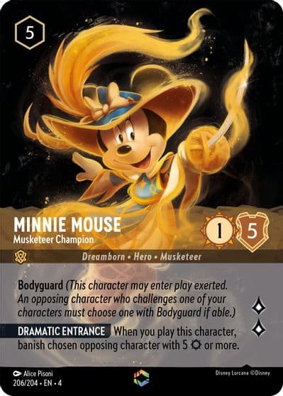 Minnie Mouse Musketeer Champion Enchanted Ursula's Return Lorcana card
