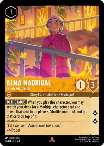 Alma Madrigal Family Matriarch Ursula's Return Lorcana card