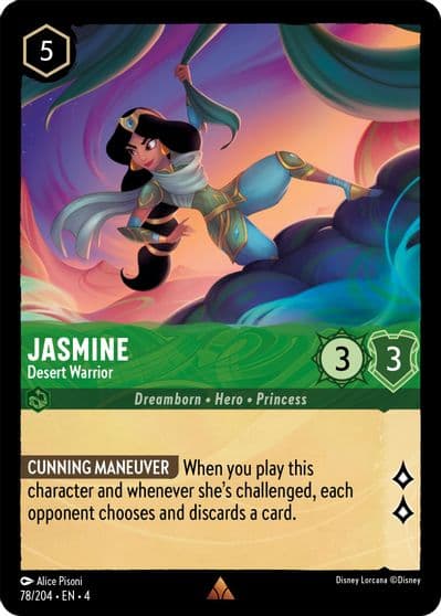Jasmine Desert Warrior Ursula's Return Lorcana card