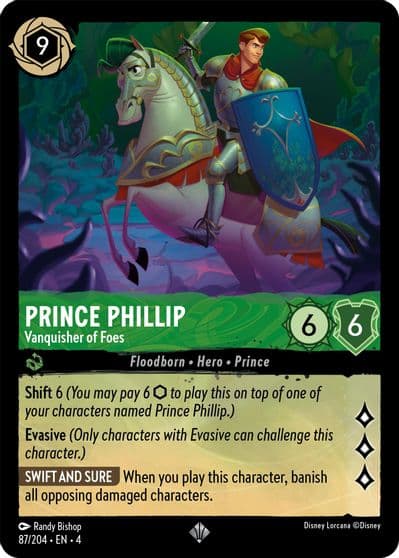 Prince Phillip Vanquisher of Foes Ursula's Return Lorcana card