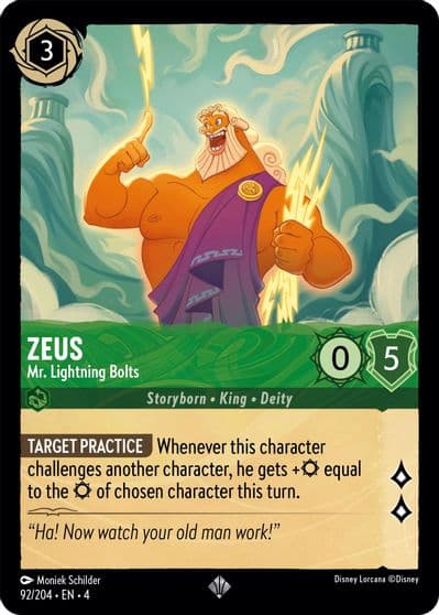 Zeus Mr Lightning Bolts Ursula's Return Lorcana card