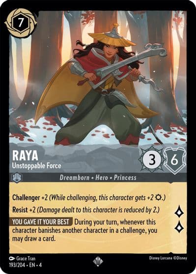 Raya Unstoppable Force Ursula's Return Lorcana card