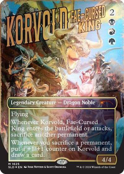 Korvold Fae Cursed King Rainbow Foil Secret Lair Drop Series Magic card