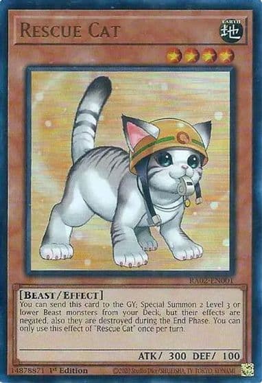 Rescue Cat Alternate Art UR 25th Anniversary Rarity Collection II Yu-Gi-Oh! card